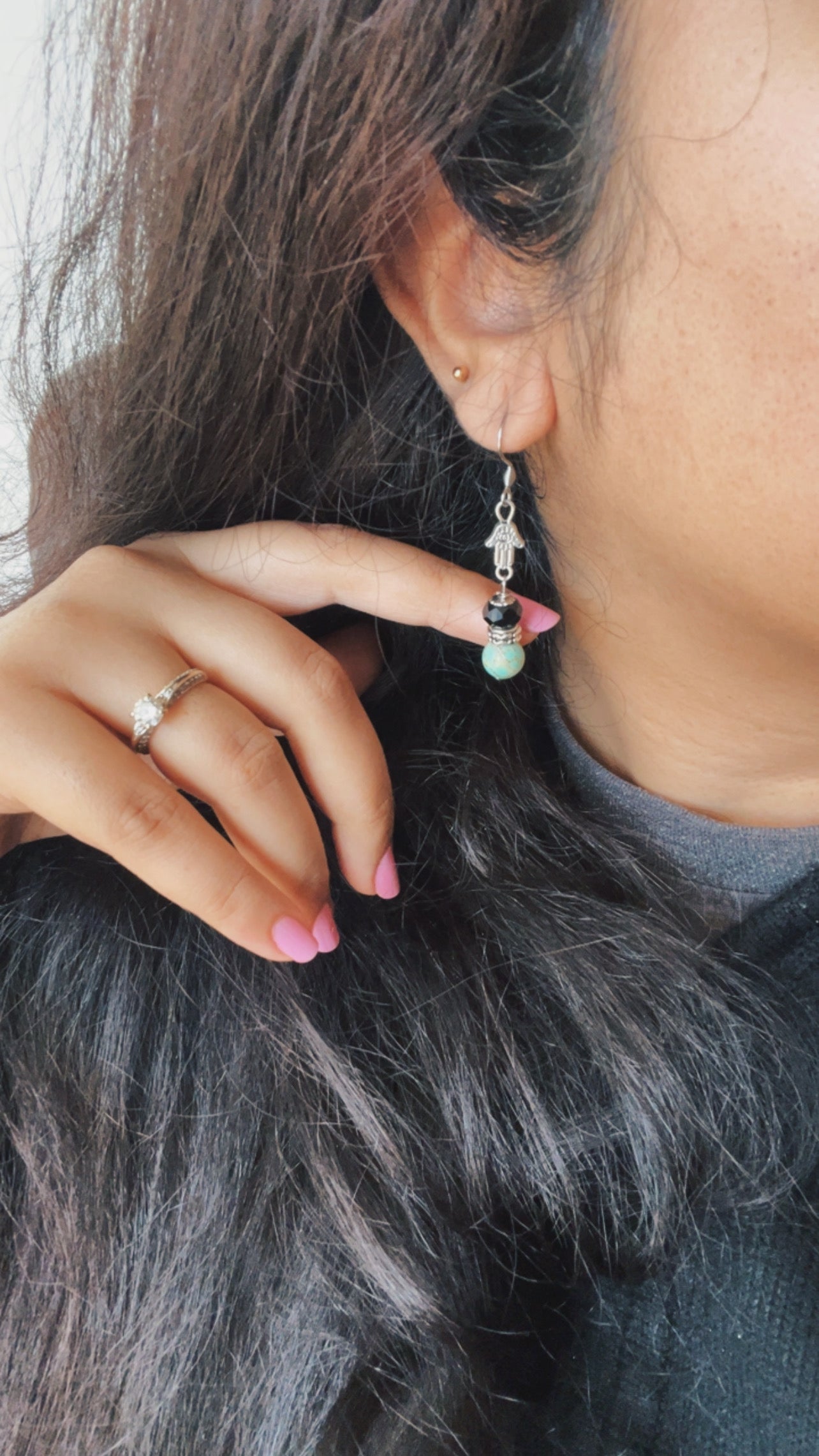 2. Hamsa Hand Earrings