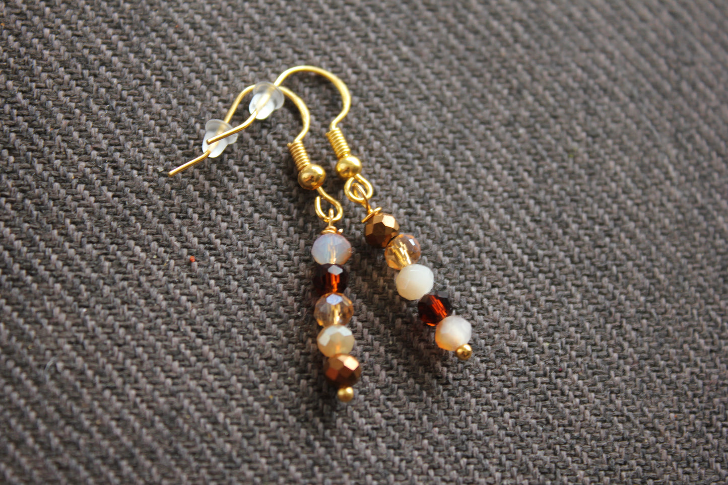Brown Crystal Earrings