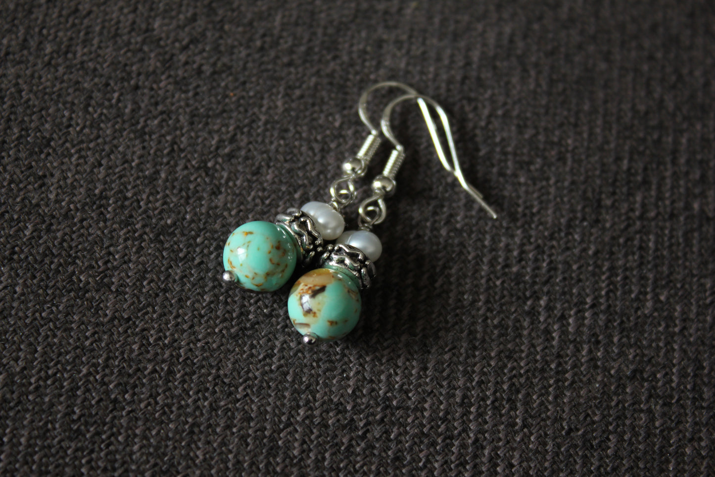 Pearl and Turquoise Earrings