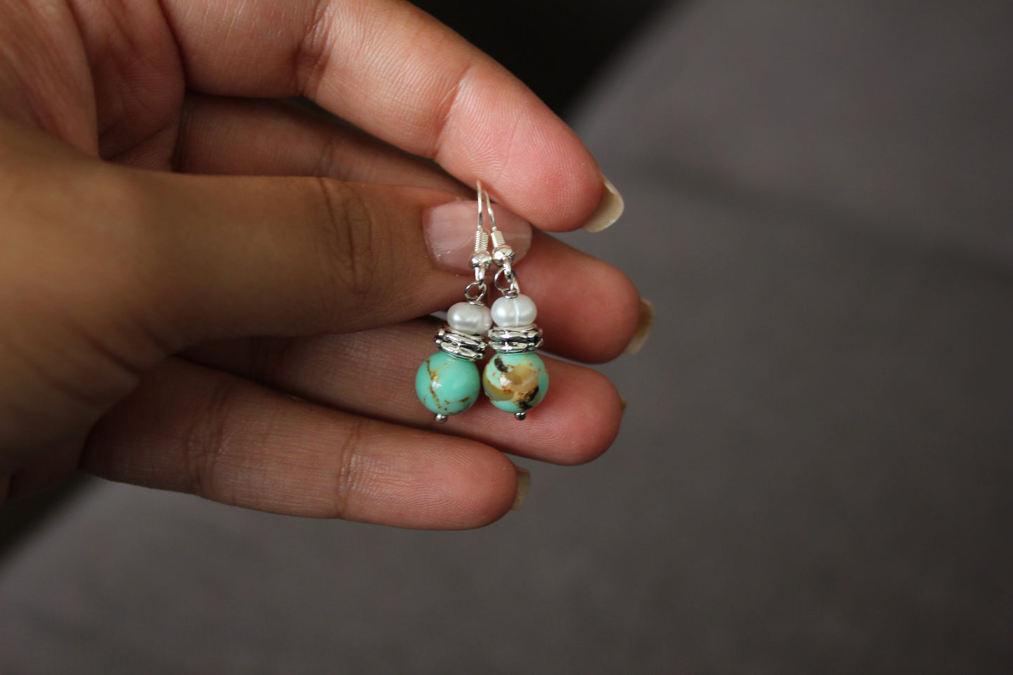 Pearl and Turquoise Earrings
