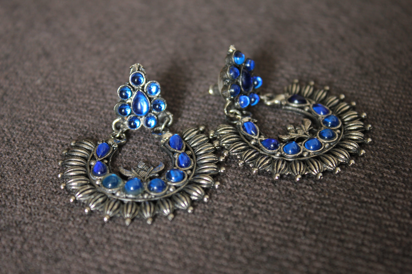 Blue Bollywood Bling Earrings