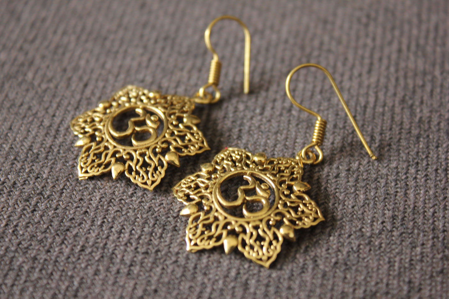 Golden Om Earrings
