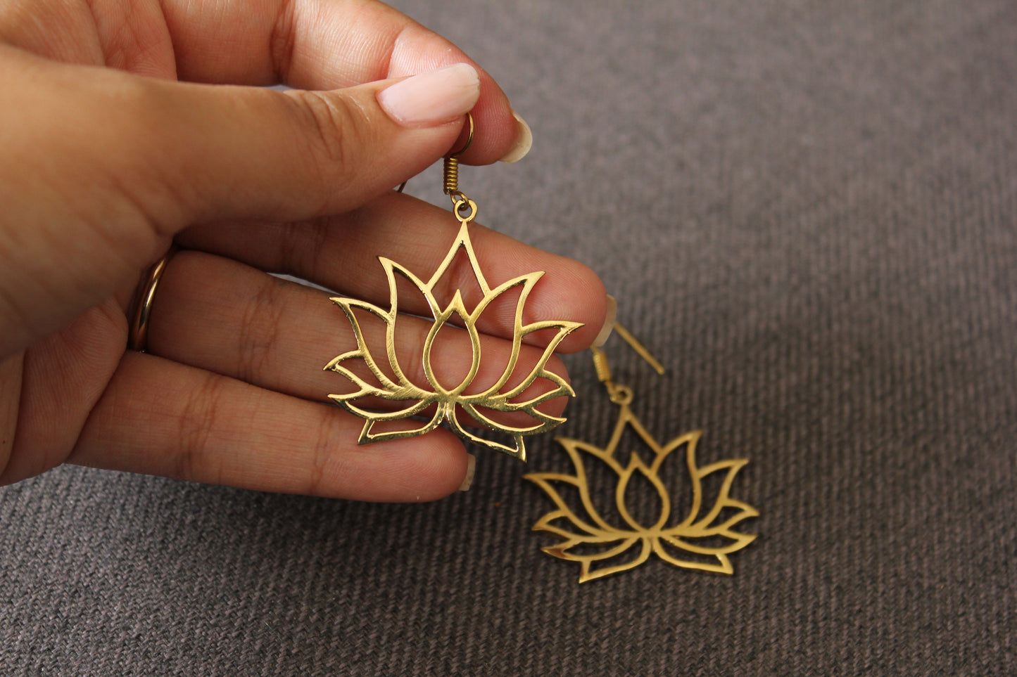 Golden Lotus Earrings