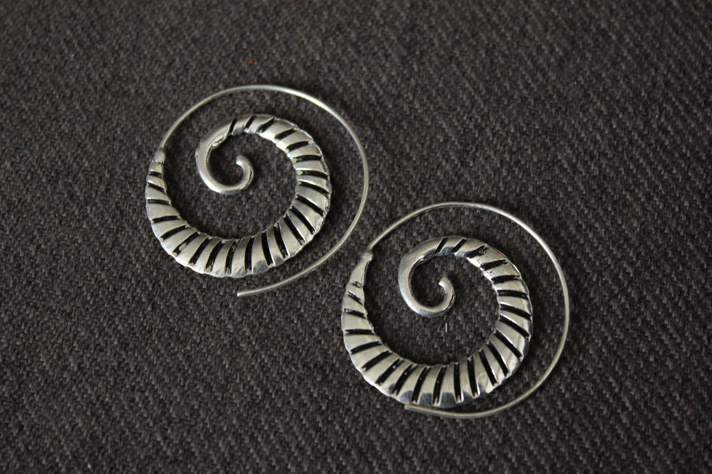 Silver Spiral Earrings