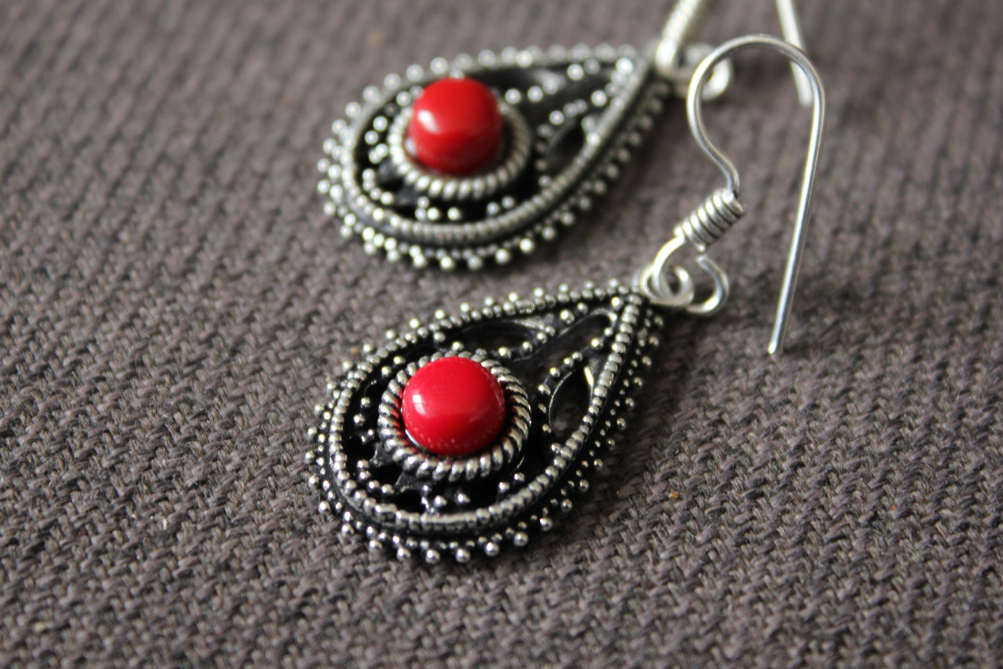 Red Stone Earrings