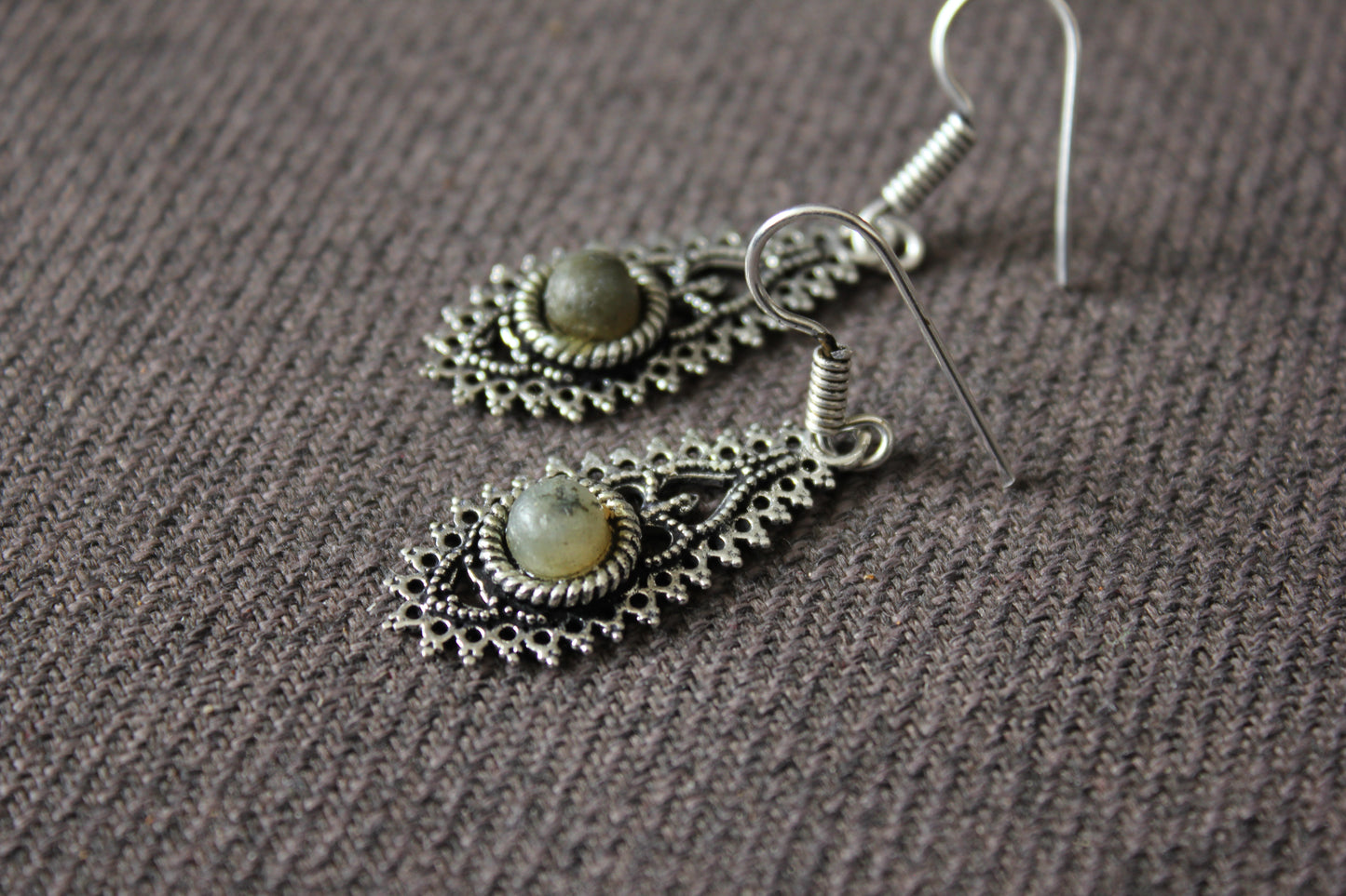 Grey Stone Earrings