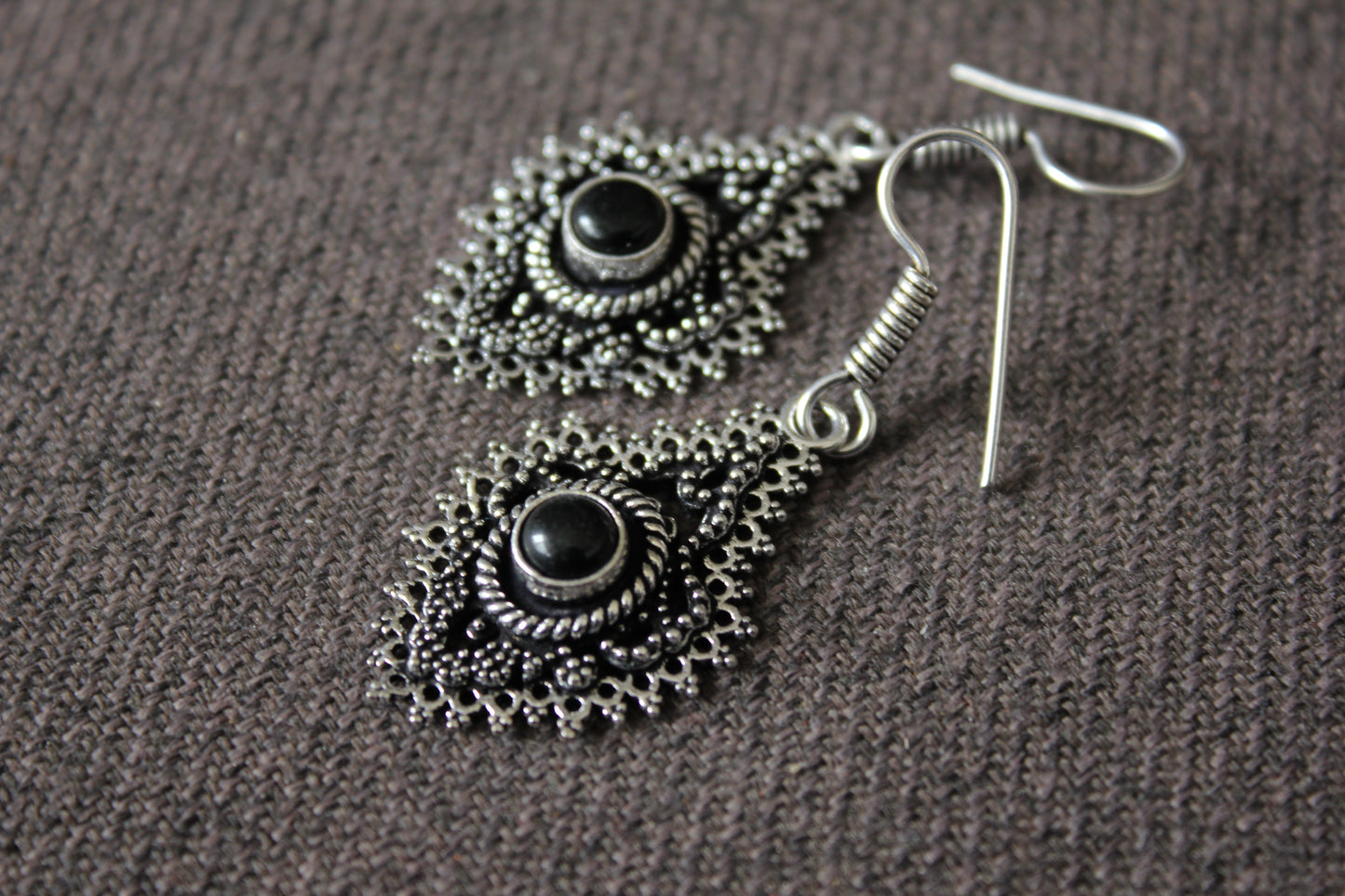 Black Stone Earrings