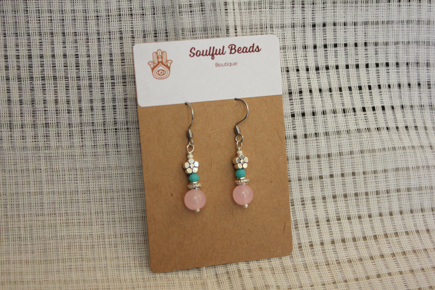 1. Pink Flower Earrings