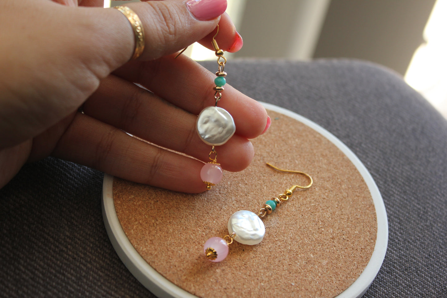 2. Pink Drop Earrings