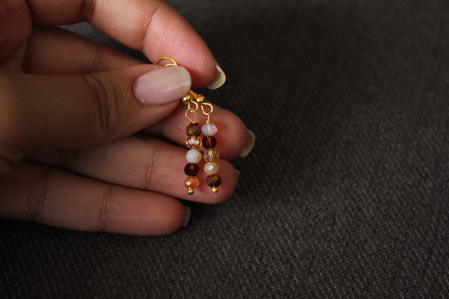 Brown Crystal Earrings