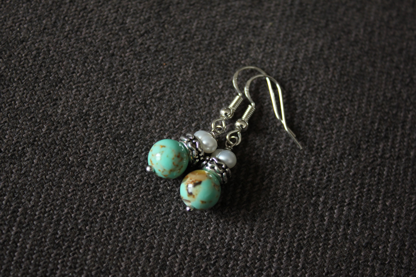 Pearl and Turquoise Earrings