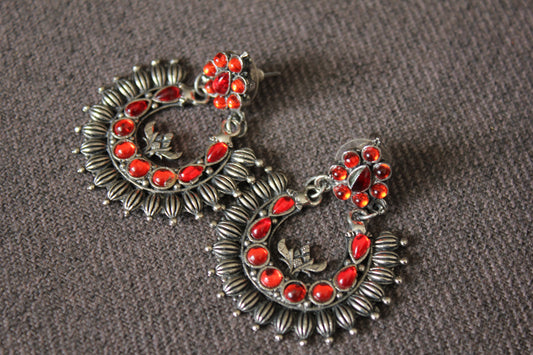 Red Bollywood Bling Earrings
