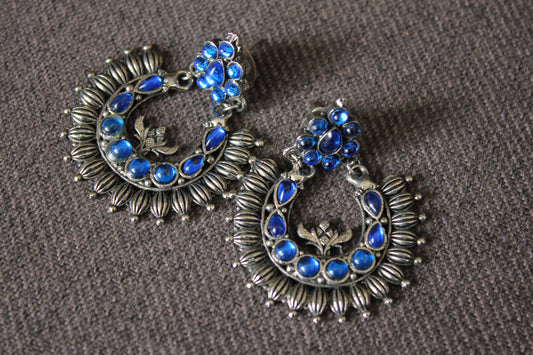 Blue Bollywood Bling Earrings