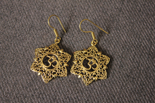 Golden Om Earrings