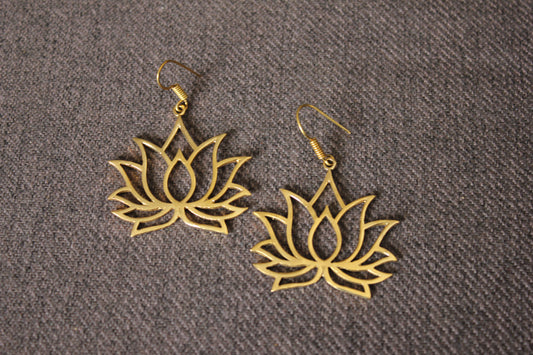 Golden Lotus Earrings