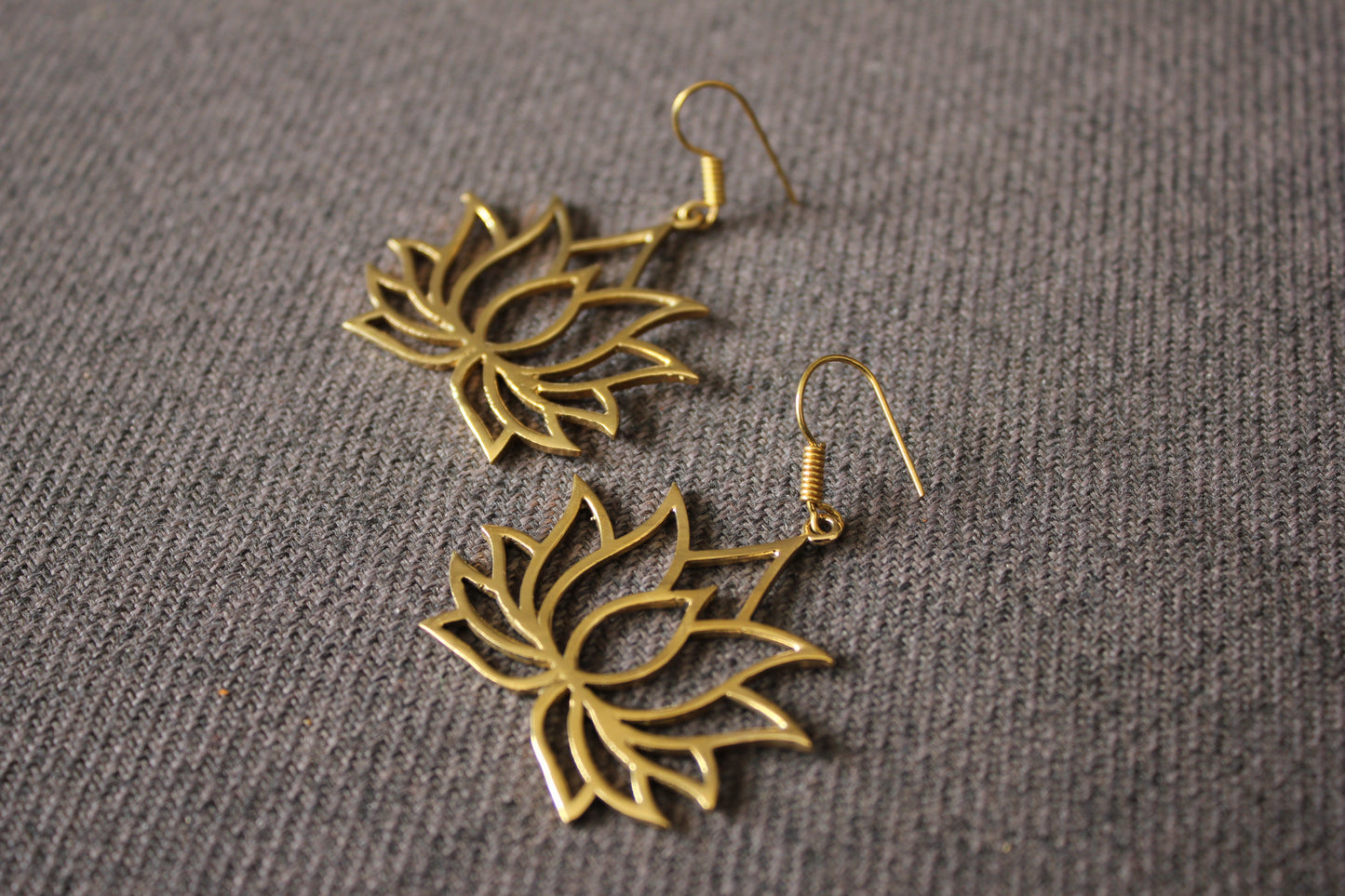 Golden Lotus Earrings