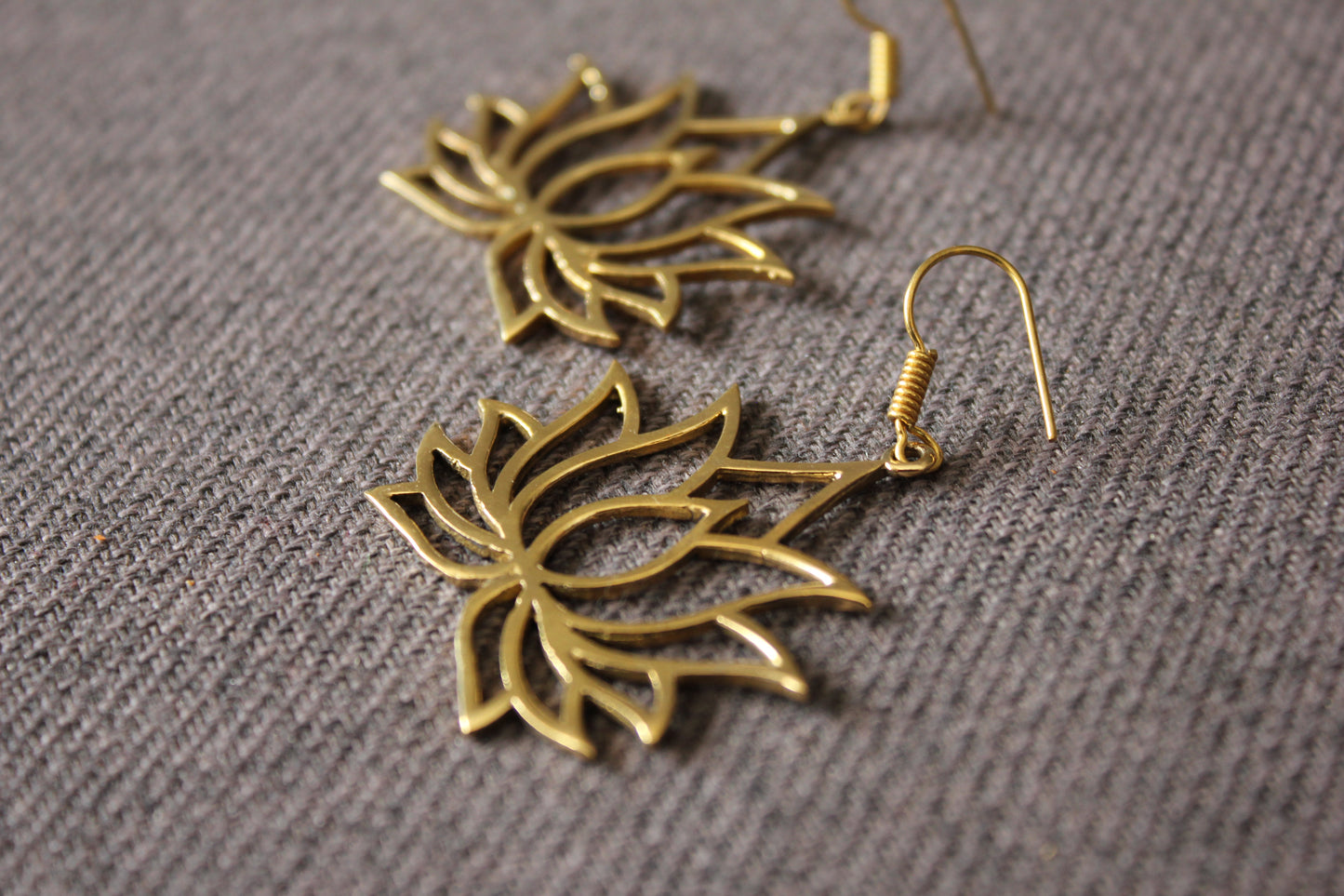 Golden Lotus Earrings