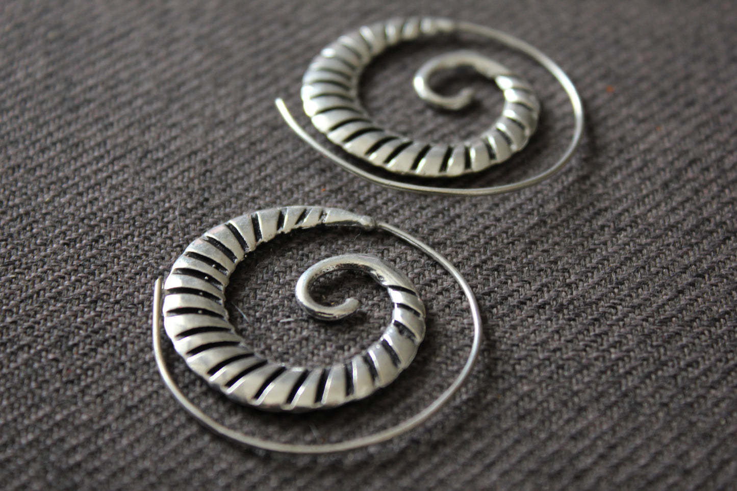 Silver Spiral Earrings
