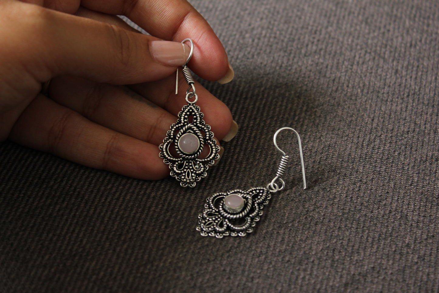 Baby Pink Stone Earrings