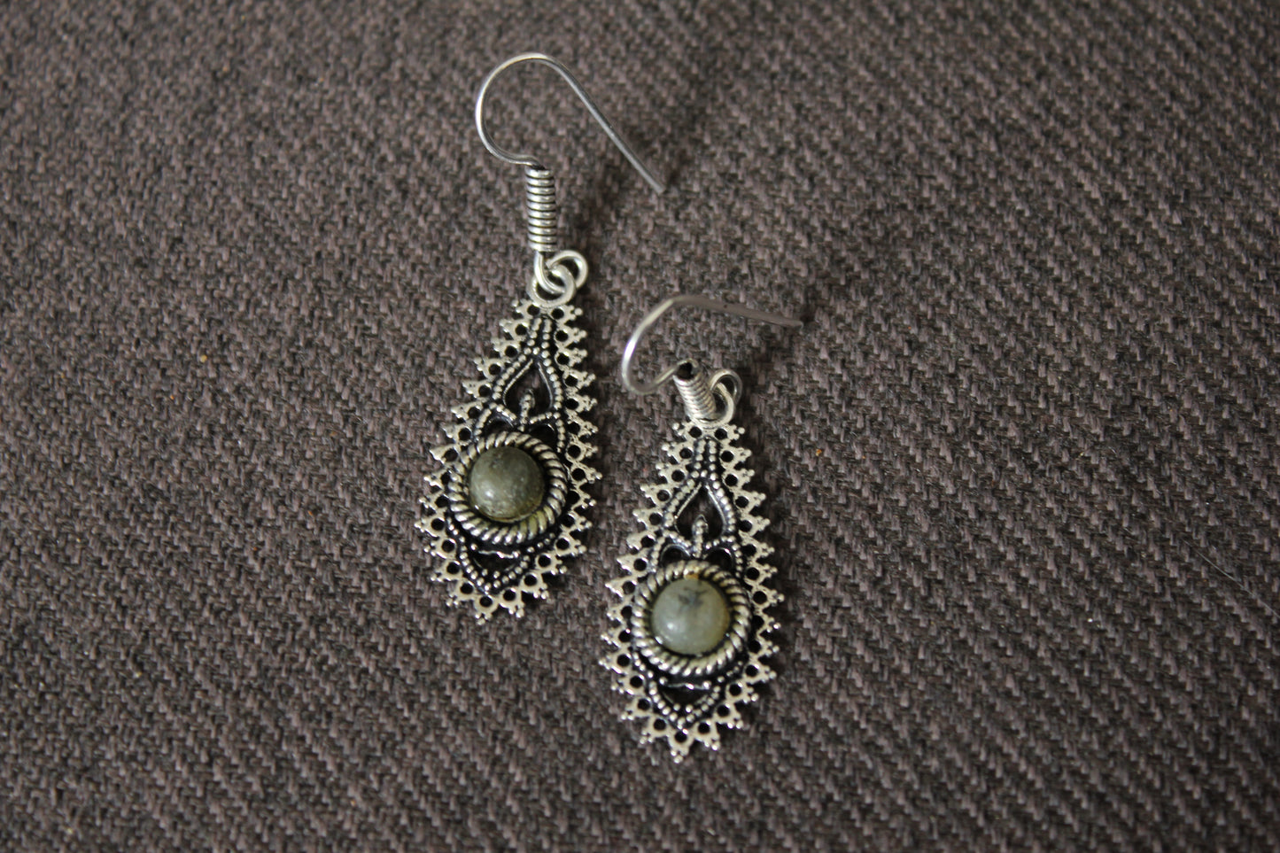 Grey Stone Earrings