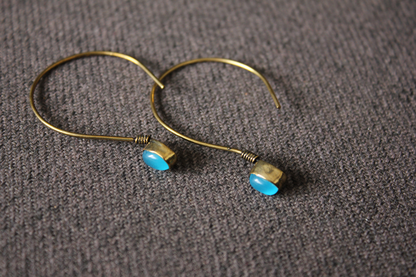Blue Stone and Brass Drops