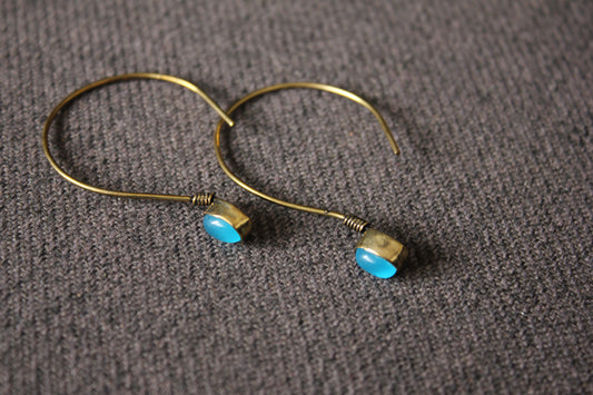 Blue Stone and Brass Drops