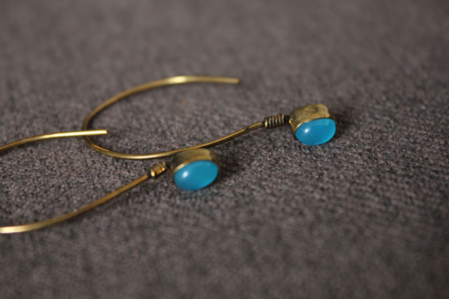 Blue Stone and Brass Drops