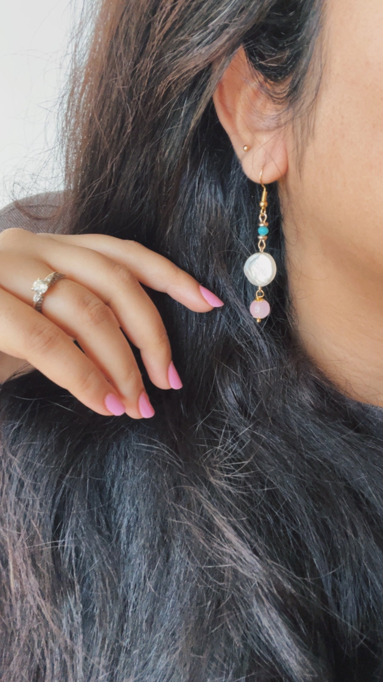 2. Pink Drop Earrings